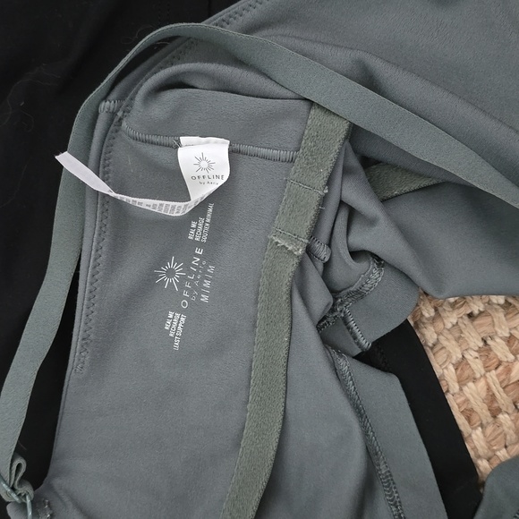 Set of Three Aerie Offline Sports Bra's in Black, Tan, and Green - Picture 3 of 3